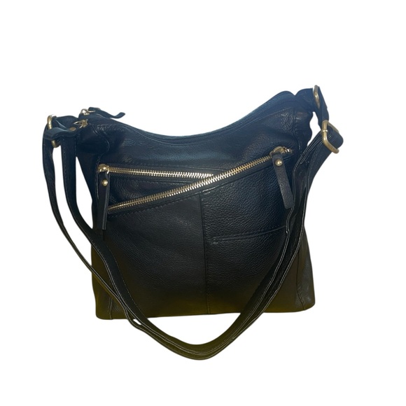 Great American Leatherworks Handbags - Great American Leather Works black leather organizer shoulder bag